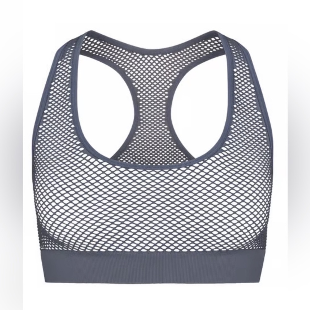 SKIMS Charcoal Mesh Sports Bra XS NWT
